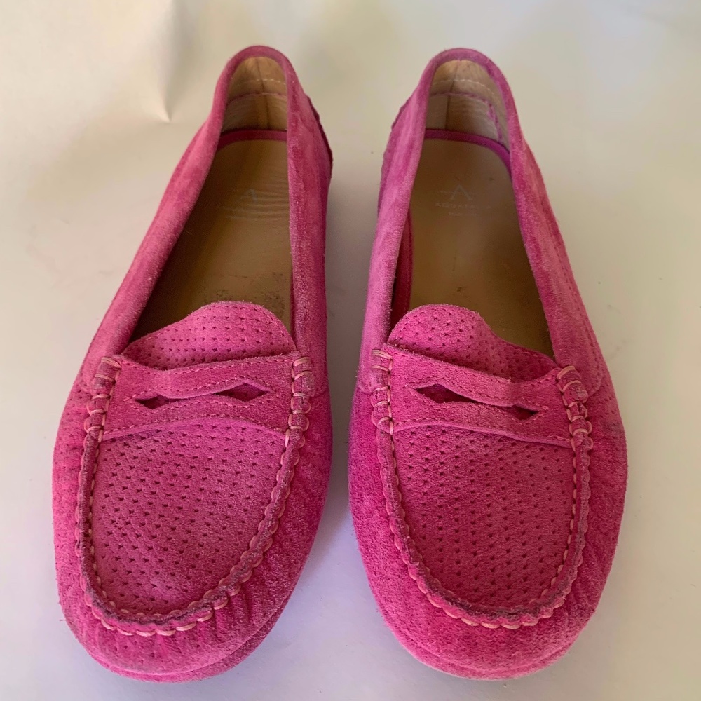 Aquatalia Fuchsia Suede Loafer Size 8